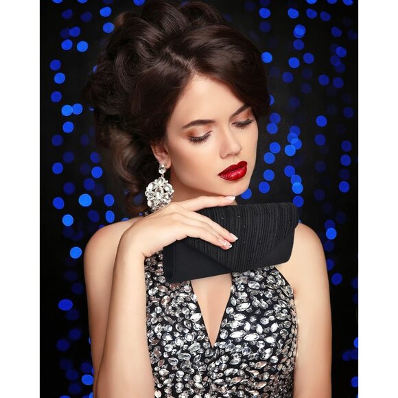 Evening Clutch for Women  Formal Wedding Crossbody Handbag Shoulder Envelope - Picture 2 of 7